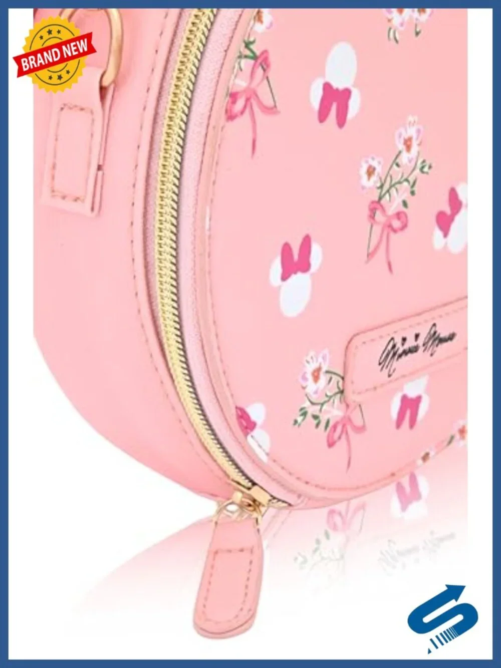 Officially Licensed Disney Minnie Mouse Crossbody Purse - Faux Leather Shoulder